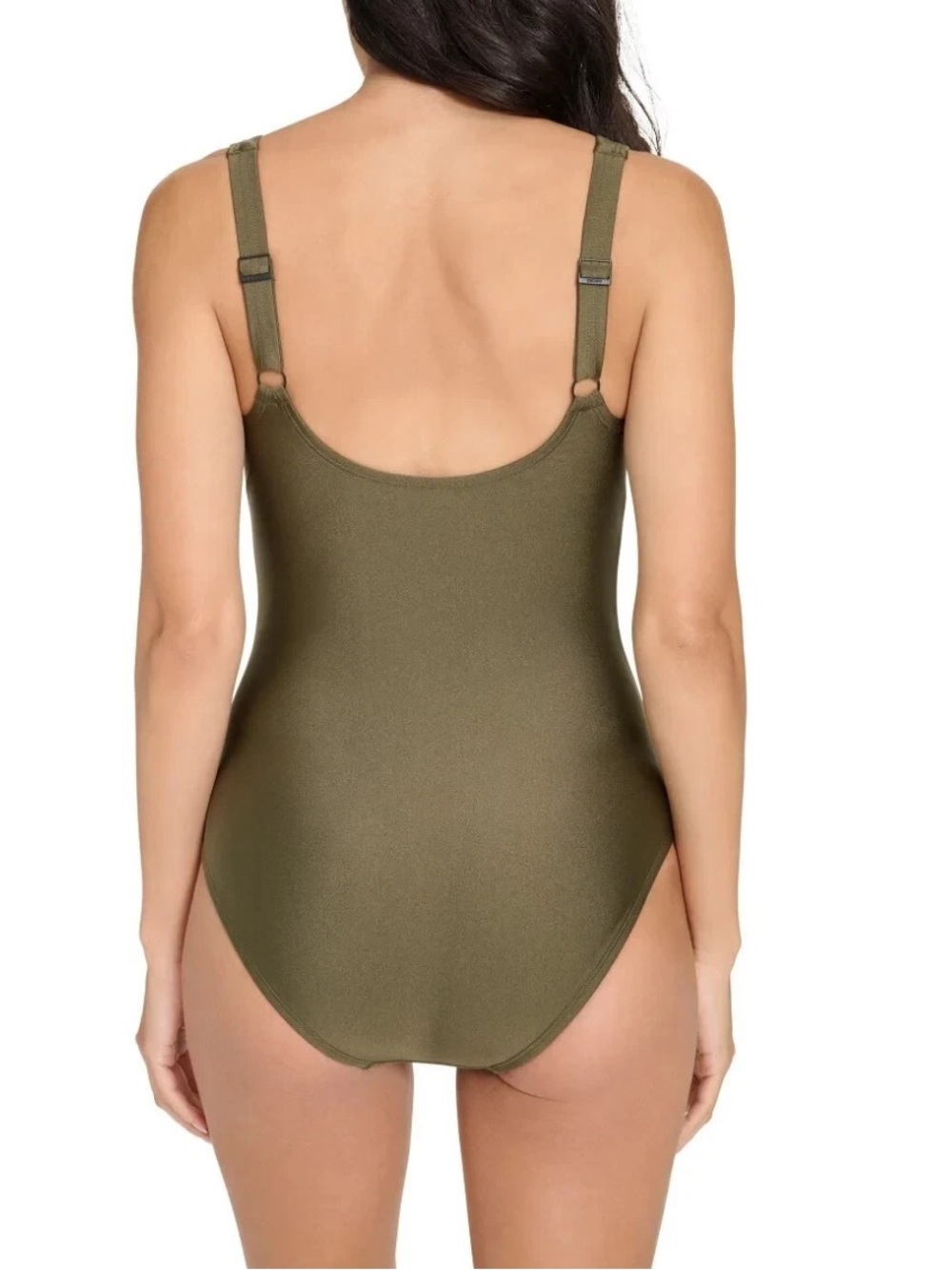 DKNY Shirred Keyhole Detail One-Piece Swimsuit Size Small - Picture 2 of 9